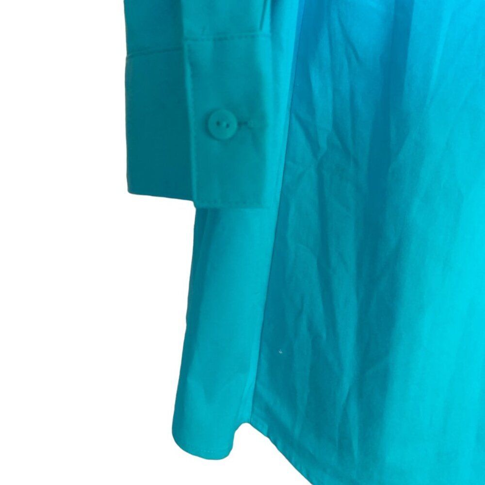Worthington Blue Collared Spandex Stretch Button Down Shirt 3/4 Sleeve Sz 3X - Picture 3 of 13